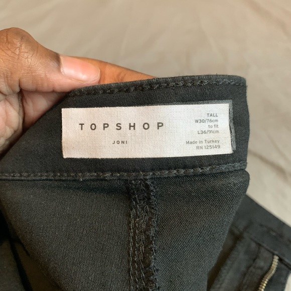 Topshop Black Joni Jeans - Picture 2 of 2